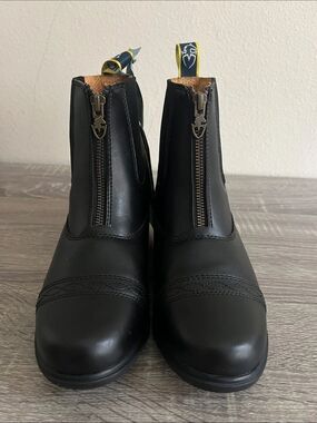 New Moretta Kids Clio Zip Up Paddock Boots - Black Youth 4